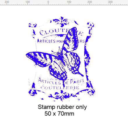 Vintage butterfly stamp 50 x 60 mm.